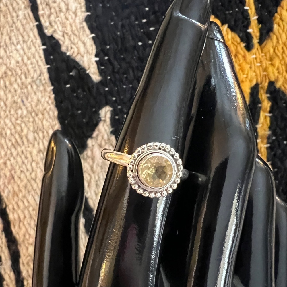 ❤️ Citrine Sterling Silver 925 Bohemian Hippie Style Ring Size 8.25 - Picture 3 of 11
